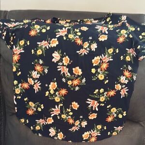 Ann Taylor Factory Floral Blouse - Navy and Pastel